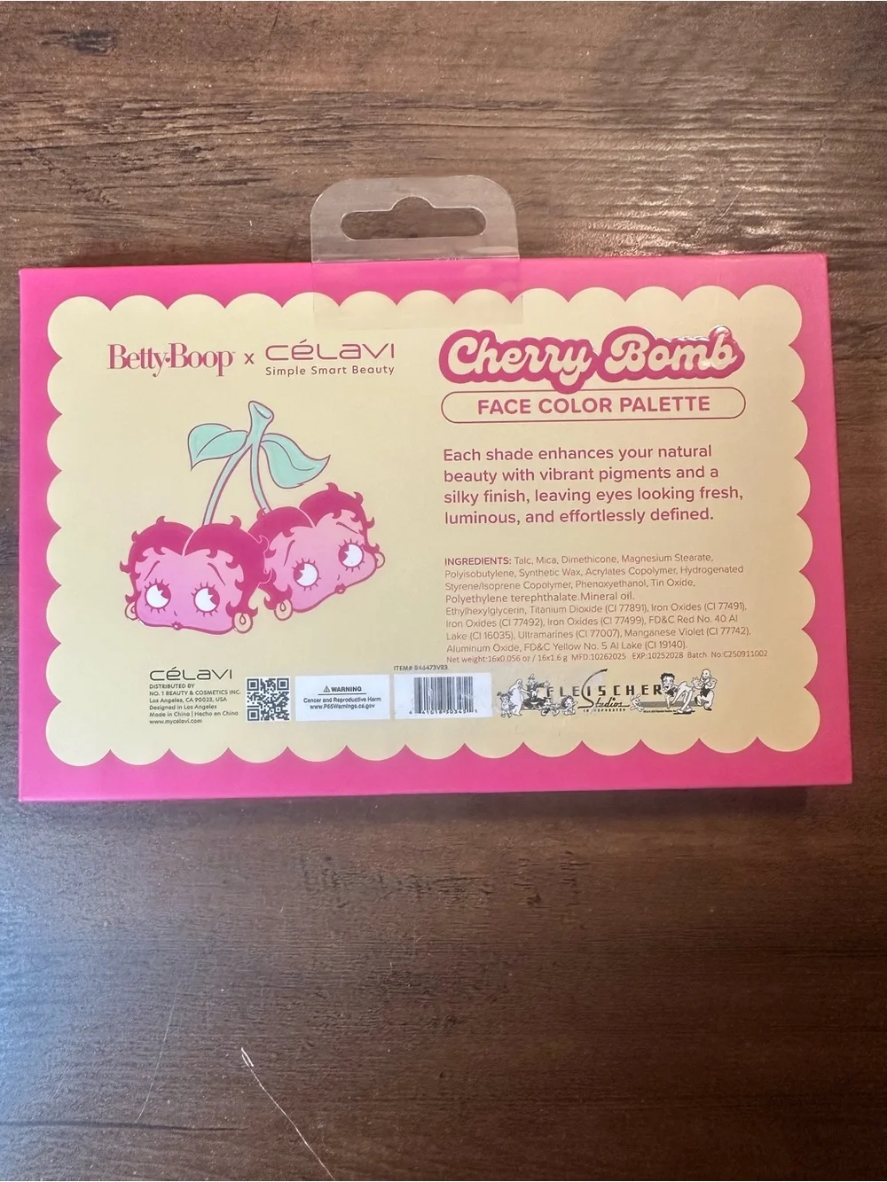 Betty Boop X Celavi Cherry Bomb 16 Shade Face Color Palette NEW